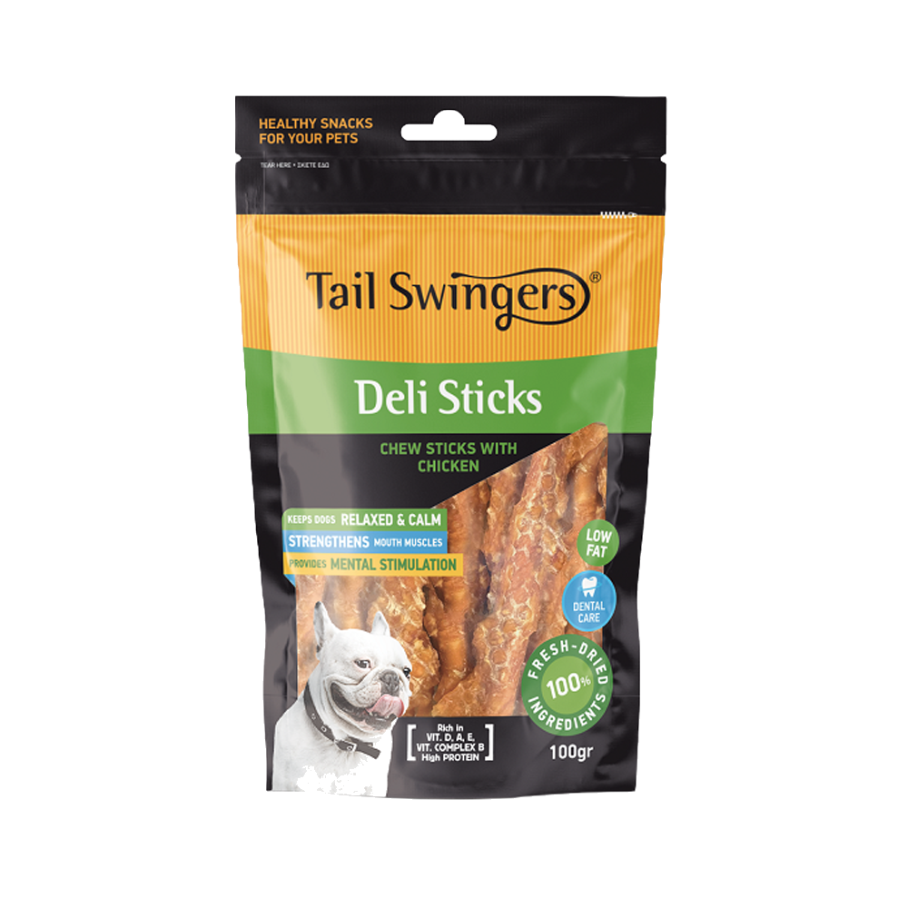 DELI STICKS-CHEWSTICK WITH CHICKEN 100 gr — Tailswingers