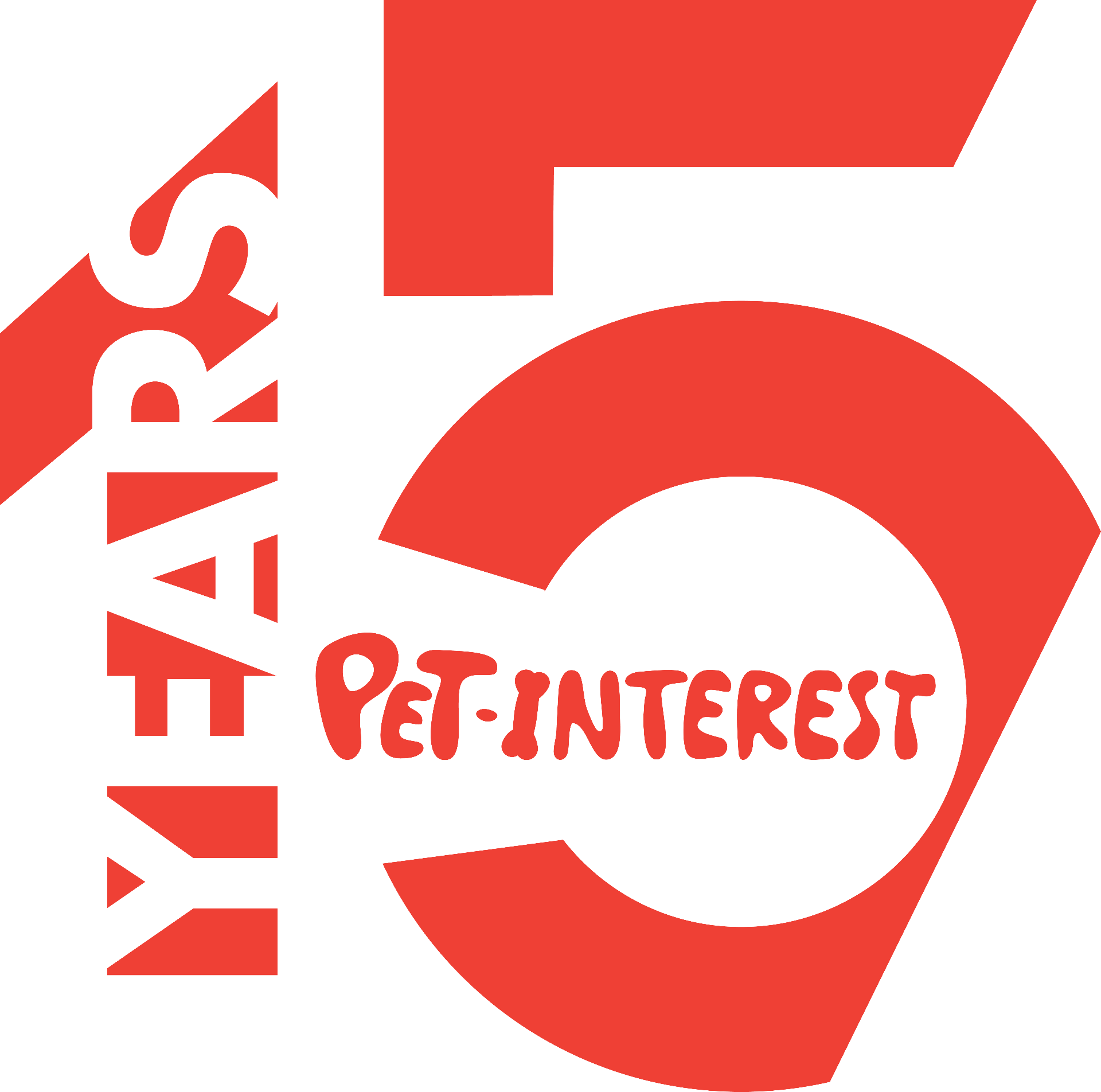 Pet Interest 15 years anniversary logo
