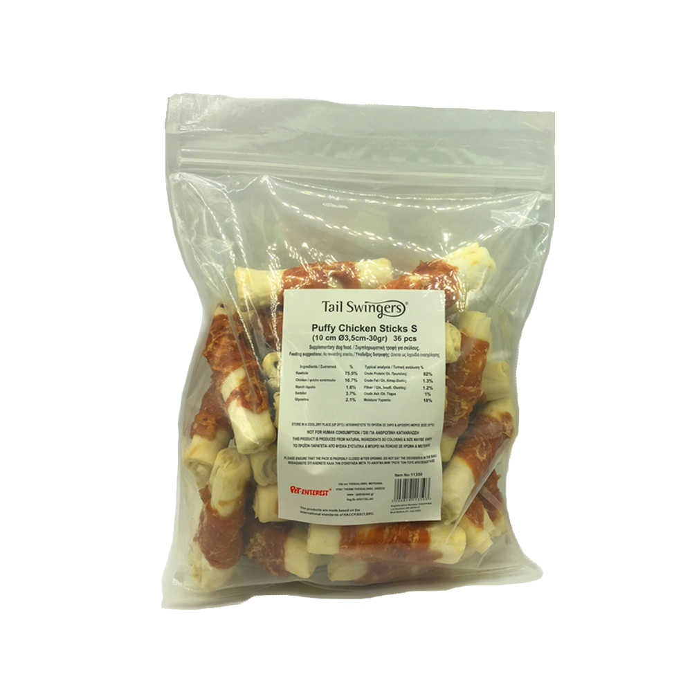 PUFFY CHICKEN STICKS S 10CM Φ3.5-30GR 36 pcs. — Tailswingers