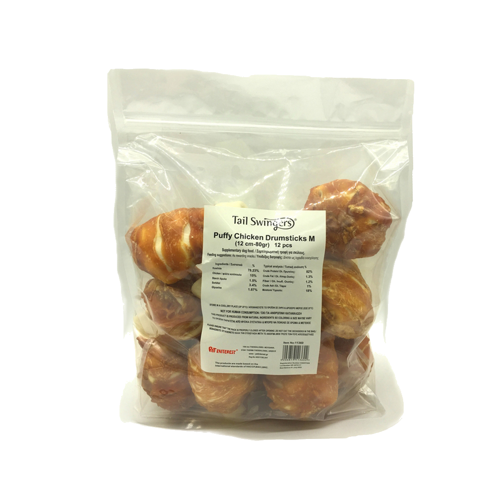 PUFFY CHICKEN DRUMSTICKS M 12CM 80GR 12 pcs — Tailswingers