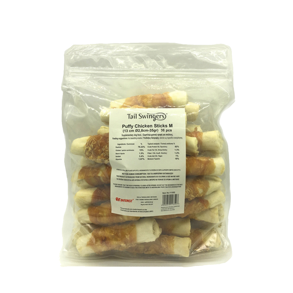 PUFFY CHICKEN STICKS Μ 13CM Φ2.8-35GR 36 pcs. — Tailswingers