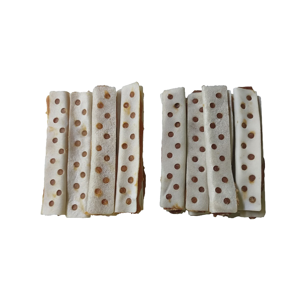 RAWHIDE HOLE CHICKEN+DUCK MIX 11-12cm 80pcs — Tailswingers