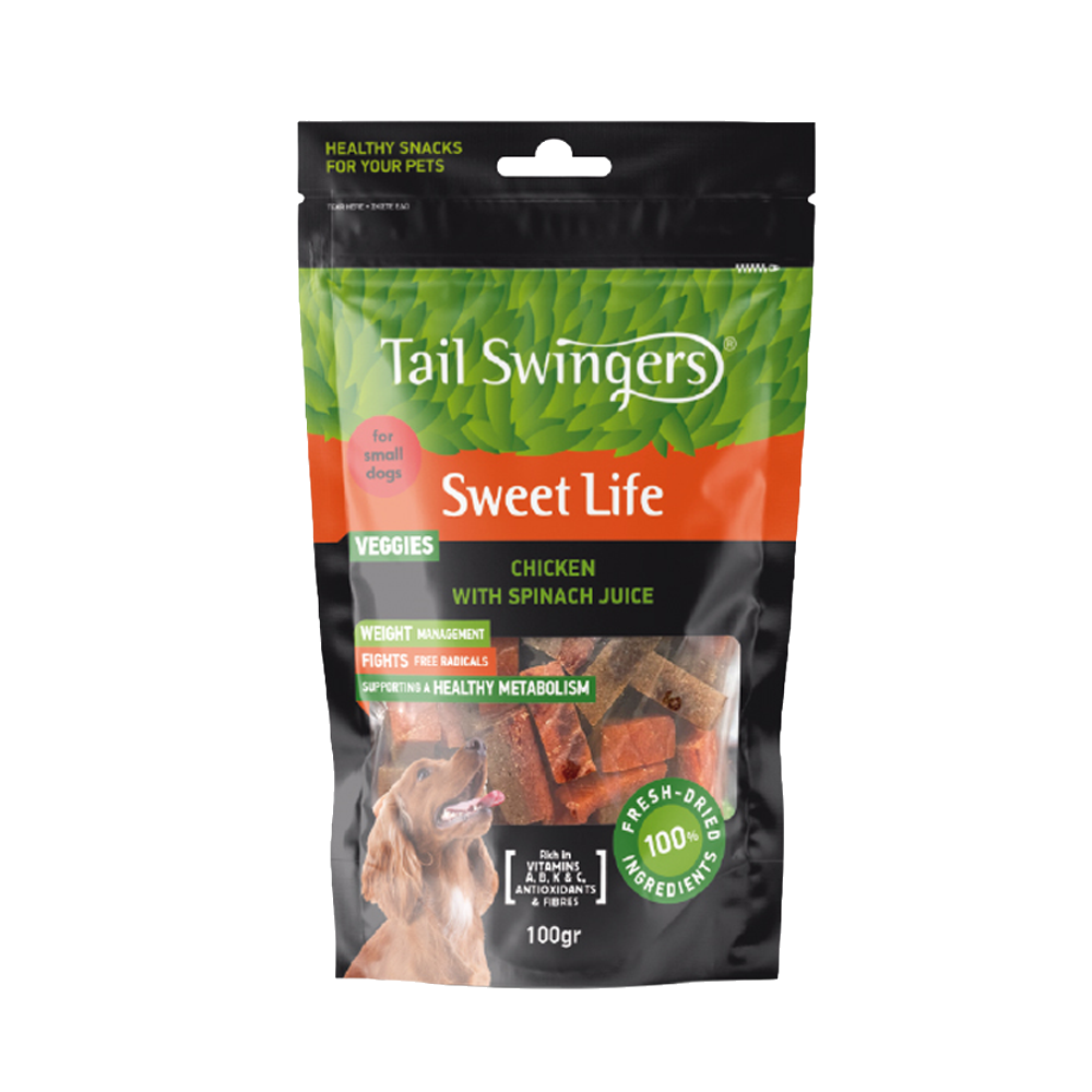 SPINACH WITH CHICKEN small bites 100gr — Tailswingers